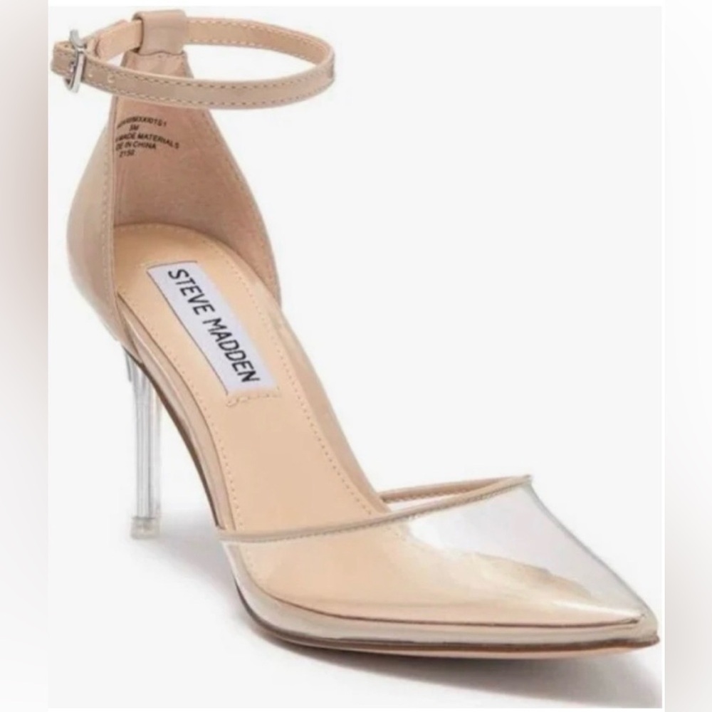 Steve Madden Nude and Clear Heels
